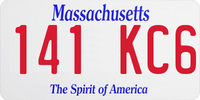 MA license plate 141KC6