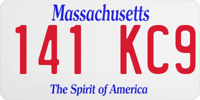 MA license plate 141KC9