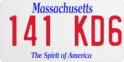 MA license plate 141KD6
