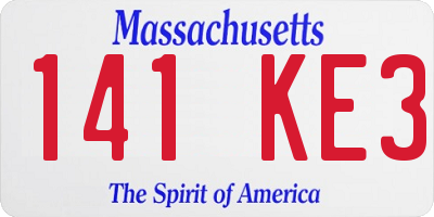 MA license plate 141KE3