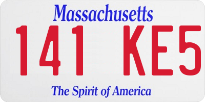 MA license plate 141KE5