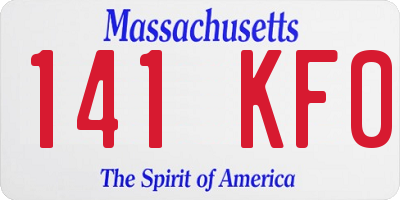 MA license plate 141KF0