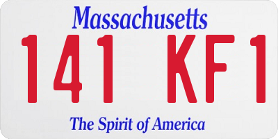 MA license plate 141KF1