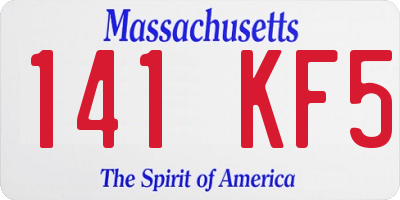 MA license plate 141KF5