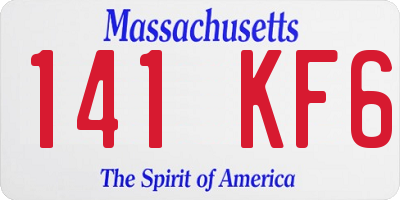 MA license plate 141KF6