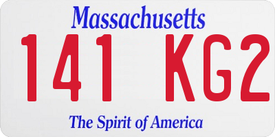 MA license plate 141KG2