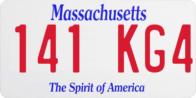 MA license plate 141KG4
