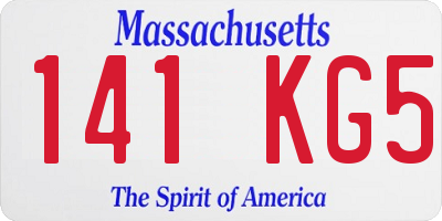 MA license plate 141KG5