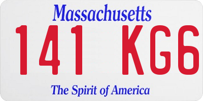 MA license plate 141KG6