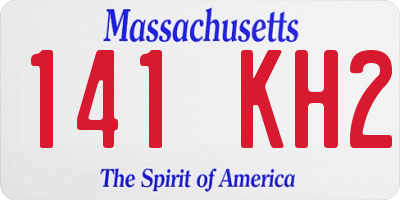 MA license plate 141KH2