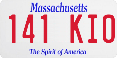 MA license plate 141KI0