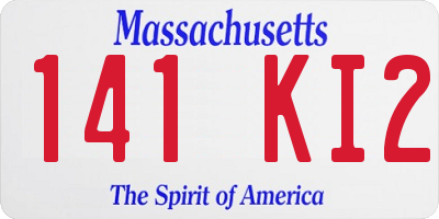 MA license plate 141KI2