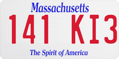MA license plate 141KI3