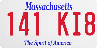 MA license plate 141KI8