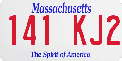 MA license plate 141KJ2