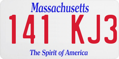 MA license plate 141KJ3
