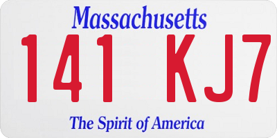 MA license plate 141KJ7