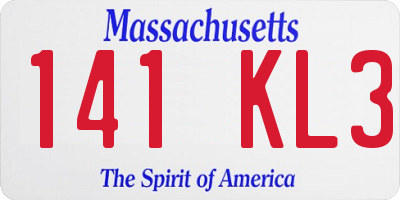 MA license plate 141KL3