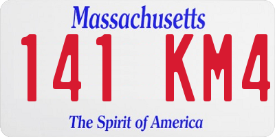 MA license plate 141KM4