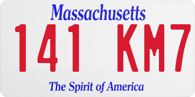 MA license plate 141KM7