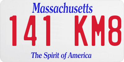 MA license plate 141KM8