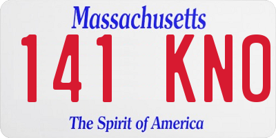 MA license plate 141KN0