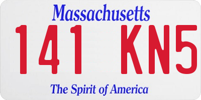 MA license plate 141KN5