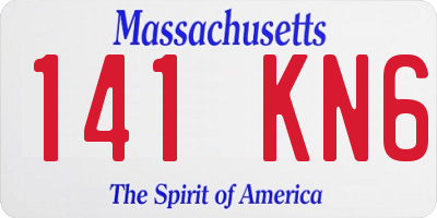 MA license plate 141KN6