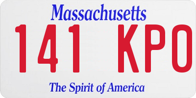 MA license plate 141KP0