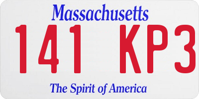 MA license plate 141KP3