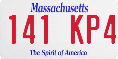 MA license plate 141KP4