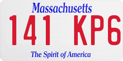 MA license plate 141KP6