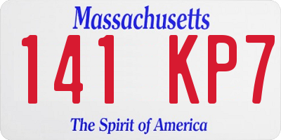 MA license plate 141KP7