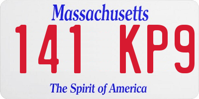 MA license plate 141KP9