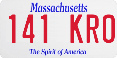 MA license plate 141KR0
