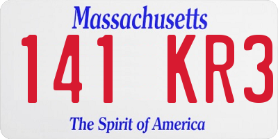 MA license plate 141KR3