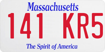 MA license plate 141KR5