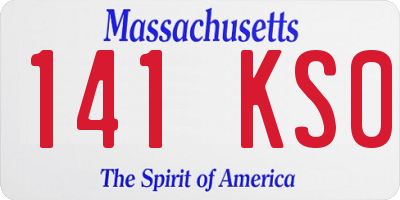 MA license plate 141KS0