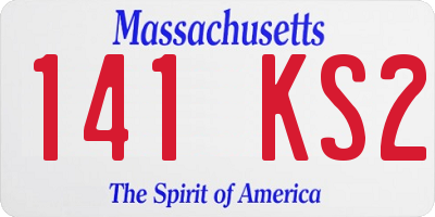 MA license plate 141KS2