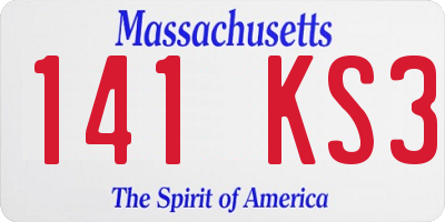 MA license plate 141KS3