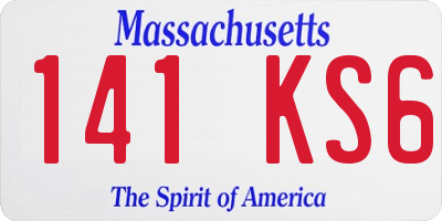MA license plate 141KS6
