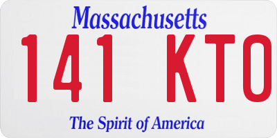 MA license plate 141KT0