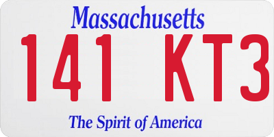 MA license plate 141KT3