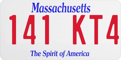MA license plate 141KT4