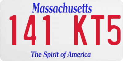 MA license plate 141KT5