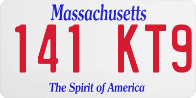 MA license plate 141KT9