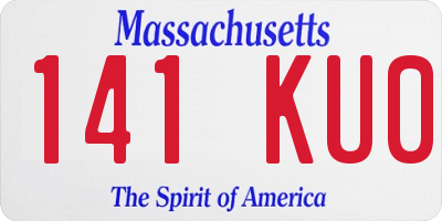 MA license plate 141KU0