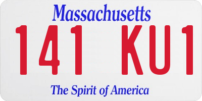 MA license plate 141KU1