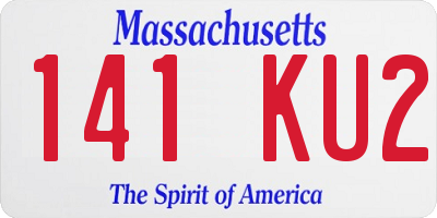MA license plate 141KU2