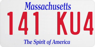 MA license plate 141KU4